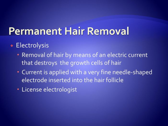 How does thermolysis destroy hair follicles milady